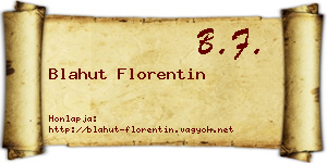 Blahut Florentin névjegykártya